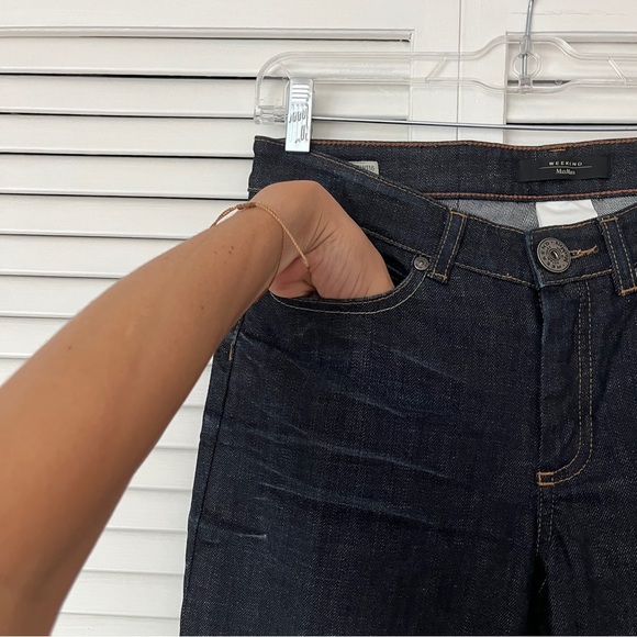 MaxMara Weekend New Bootcut Jeans FitW116 Stretch, Size US 8, butterfly patch. - Picture 4 of 12